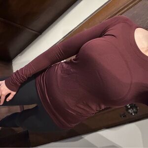lululemon athletica burgundy Long Sleeve Top